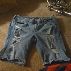 Distressed Denim Shorts Torrid Plus Size 16 Bermuda